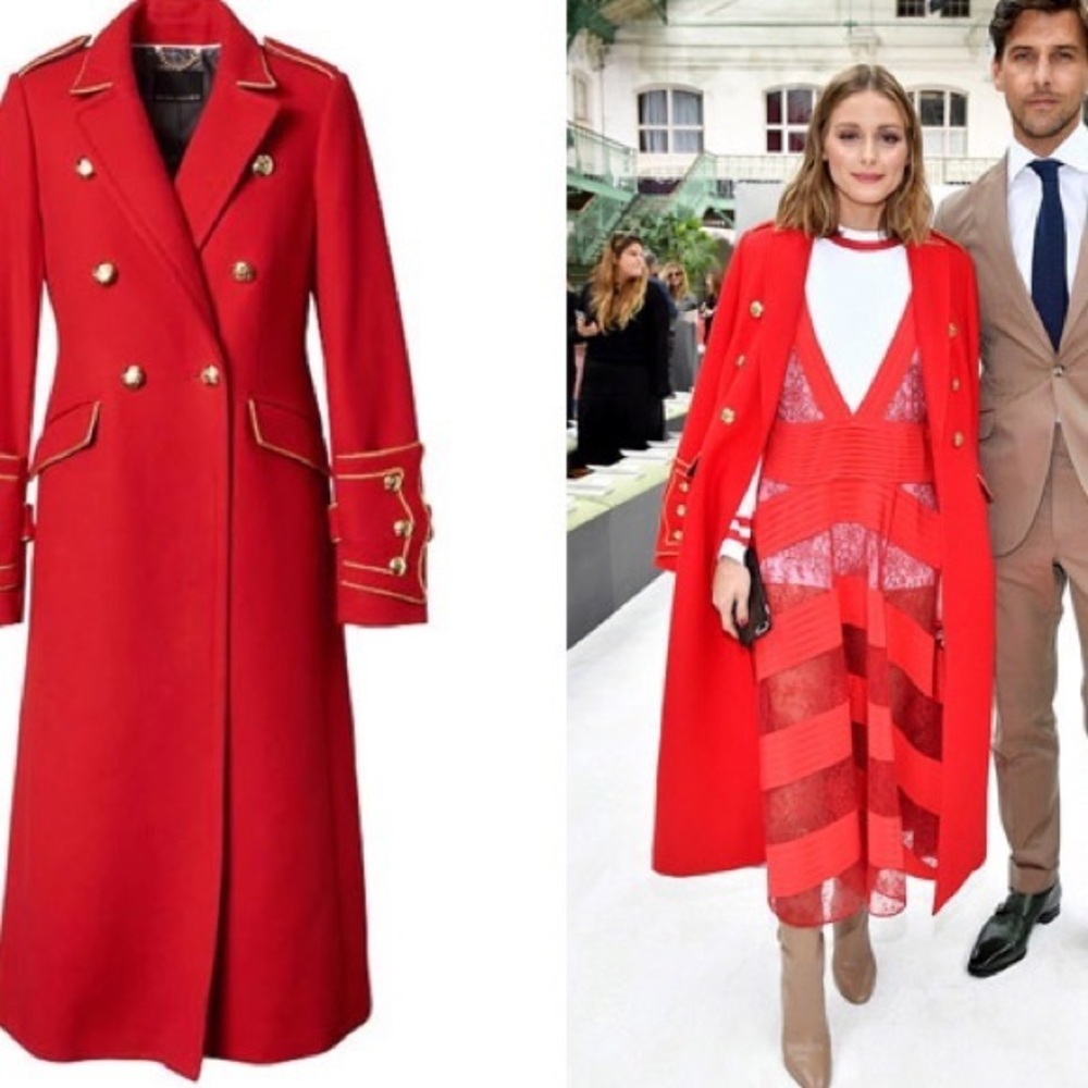 Olivia Palermo banana republic red coat